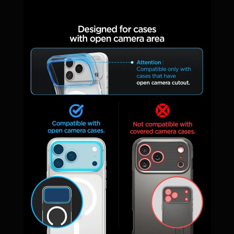 Osłona aparatu Spigen Optik Pro XL Glas.tr Ez Fit Camera Protector do Apple iPhone 18 Pro Max Dark G