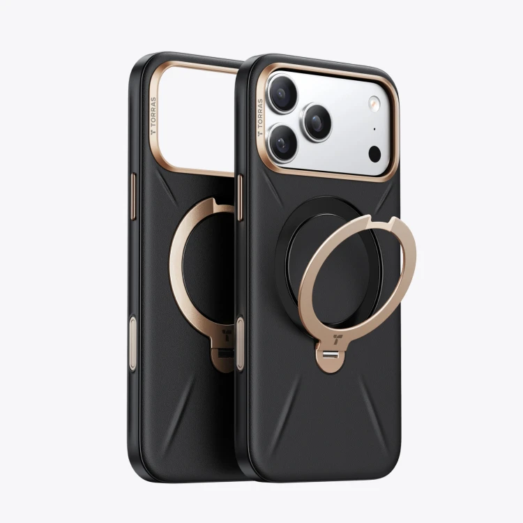 Etui TORRAS Ostand Q3 VegSkin do Apple iPhone 18 Pro / 17 Pro MagSafe (black)