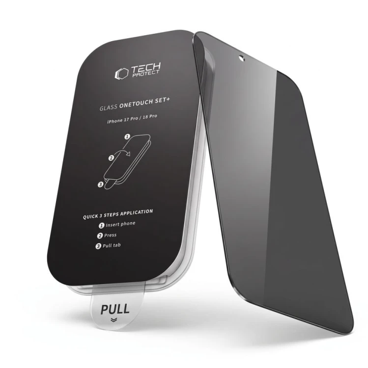 Szkło prywatyzujące Tech-Protect OneTouch Set Spy+ do Apple iPhone 18 Pro Max Privacy [2 PACK]
