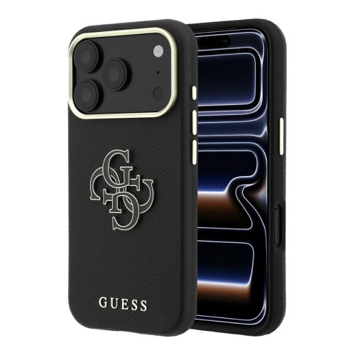 Etui Guess Grained & Big Resin Logo do Apple iPhone 18 Pro Max / 17 Pro Max czarny