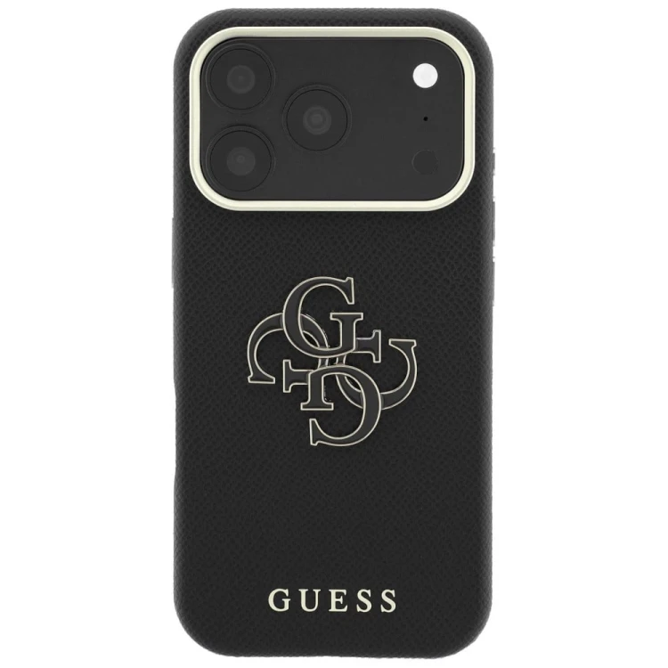 Etui Guess Grained & Big Resin Logo do Apple iPhone 18 Pro Max / 17 Pro Max czarny