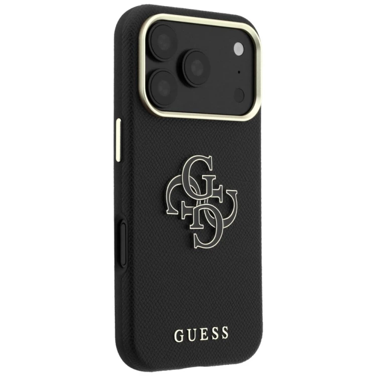 Etui Guess Grained & Big Resin Logo do Apple iPhone 18 Pro Max / 17 Pro Max czarny