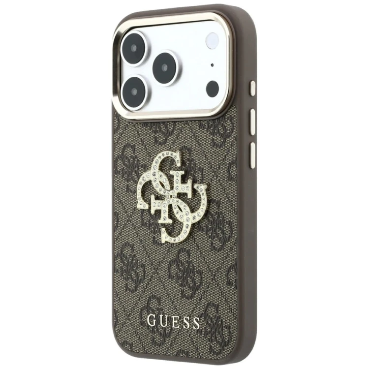Etui Guess 4G & Big Strass Logo do Apple iPhone 18 Pro / 17 Pro brązowy