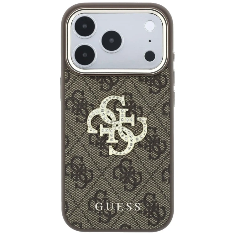 Etui Guess 4G & Big Strass Logo do Apple iPhone 18 Pro / 17 Pro brązowy