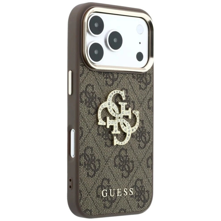 Etui Guess 4G & Big Strass Logo do Apple iPhone 18 Pro / 17 Pro brązowy