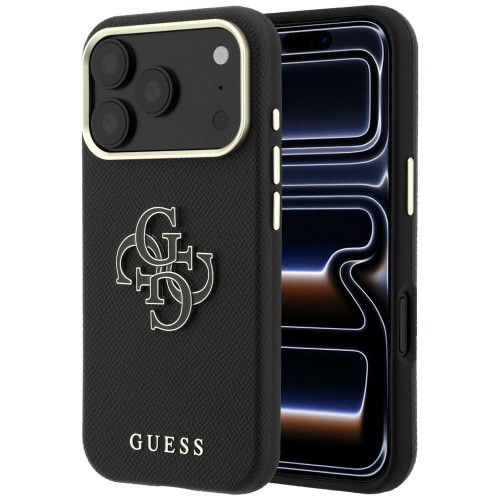 Etui Guess Grained & Big Resin Logo do Apple iPhone 18 Pro / 17 Pro czarny