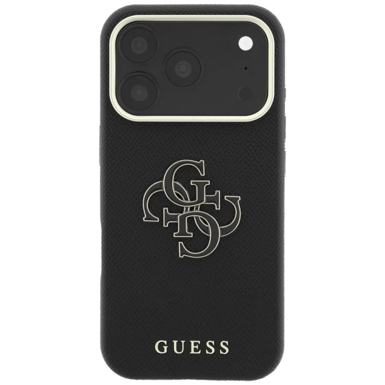 Etui Guess Grained & Big Resin Logo do Apple iPhone 18 Pro / 17 Pro czarny