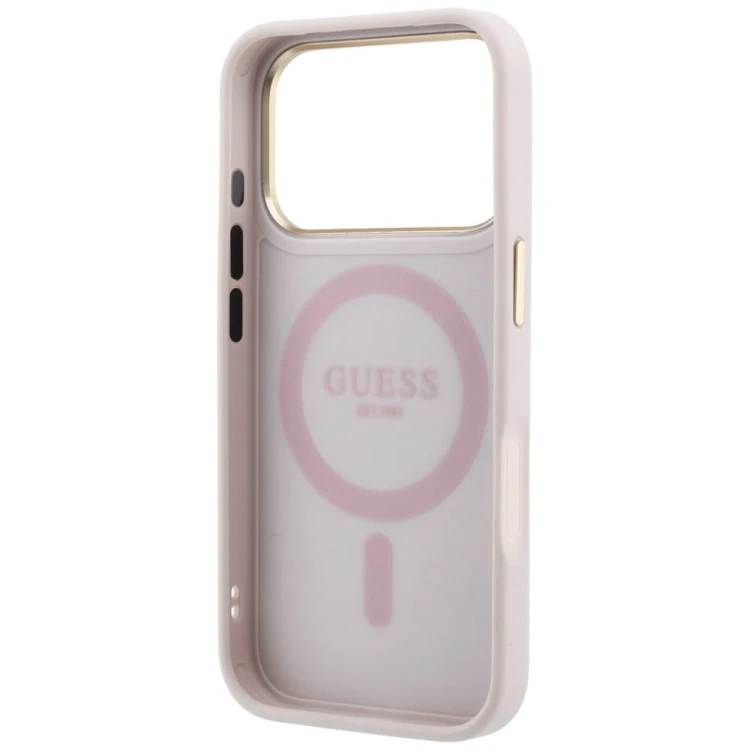 Etui Guess Ring Stand 360 4G Classic Logo MagSafe do Apple iPhone 18 Pro / 17 Pro różowy