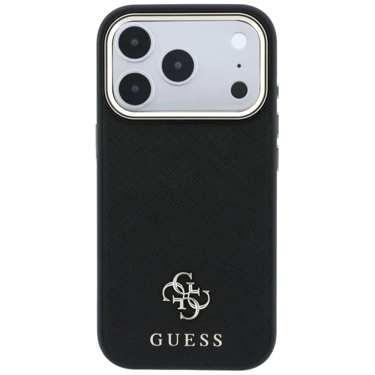 Etui Guess Saffiano Small 4G & Classic Logo MagSafe do Apple iPhone 18 Pro / 17 Pro czarny