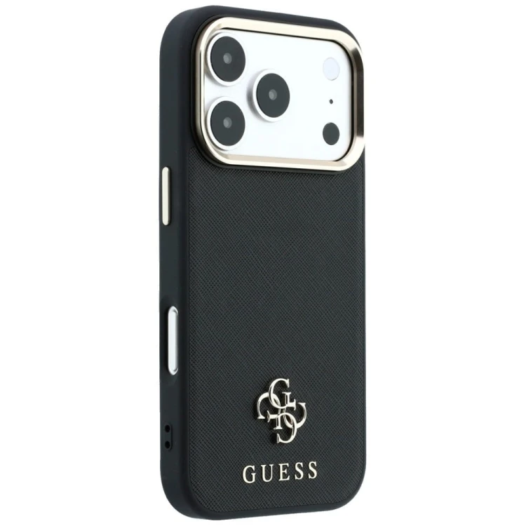 Etui Guess Saffiano Small 4G & Classic Logo MagSafe do Apple iPhone 18 Pro / 17 Pro czarny