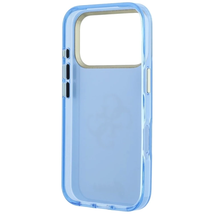 Etui Guess IML 4G Script Metal do Apple iPhone 18 Pro Max / 17 Pro Max jasno niebieski