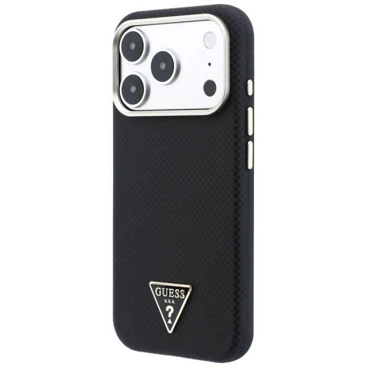 Etui Guess Kevlar Triangle Logo MagSafe do Apple iPhone 18 Pro Max / 17 Pro Max czarny