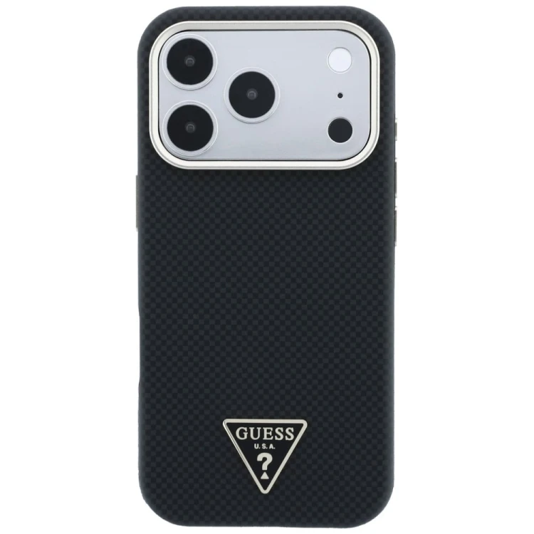 Etui Guess Kevlar Triangle Logo MagSafe do Apple iPhone 18 Pro Max / 17 Pro Max czarny