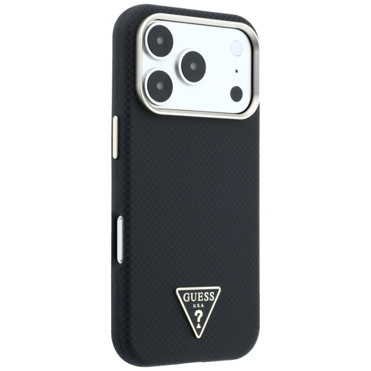 Etui Guess Kevlar Triangle Logo MagSafe do Apple iPhone 18 Pro Max / 17 Pro Max czarny