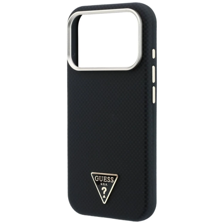 Etui Guess Kevlar Triangle Logo MagSafe do Apple iPhone 18 Pro Max / 17 Pro Max czarny