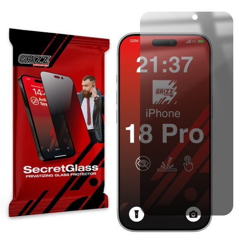Matowe szkło prywatyzujące GrizzGlass SecretGlass do Apple iPhone 18 Pro