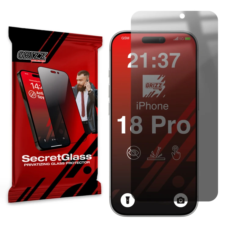 Matowe szkło prywatyzujące GrizzGlass SecretGlass do Apple iPhone 18 Pro