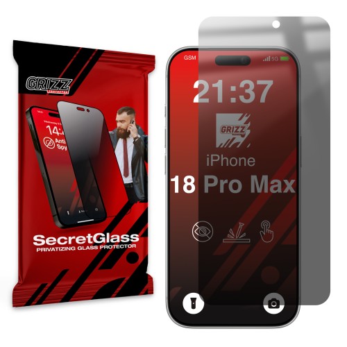 Matowe szkło prywatyzujące GrizzGlass SecretGlass do Apple iPhone 18 Pro Max