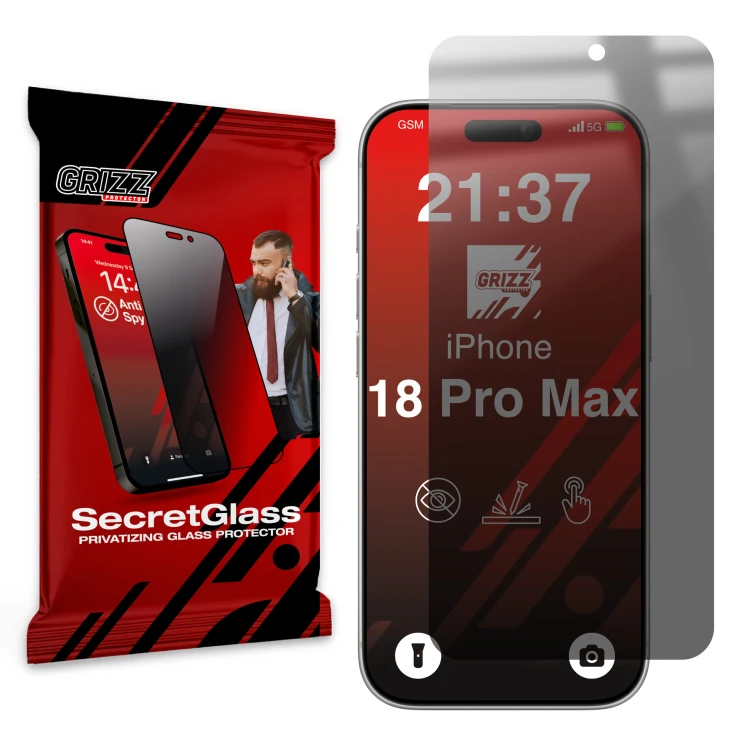 Matowe szkło prywatyzujące GrizzGlass SecretGlass do Apple iPhone 18 Pro Max