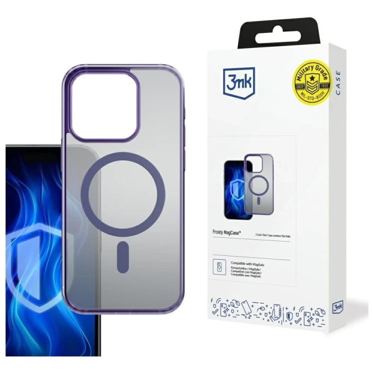 Etui 3MK Frosty MagCase do Apple iPhone 13 Pro fioletowy
