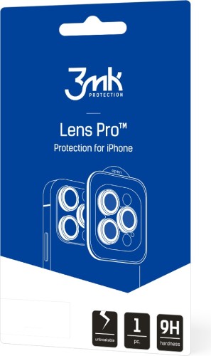 Szkło hybrydowe na obiektyw aparatu 3MK Lens Protection Pro Apple iPhone 14 Pro/14 Pro Max złoty/gol