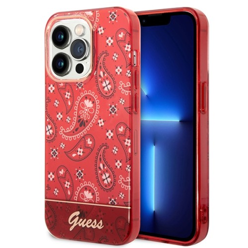Etui Guess GUHCP14LHGBNHR Apple iPhone 14 Pro czerwony/red hardcase Bandana Paisley