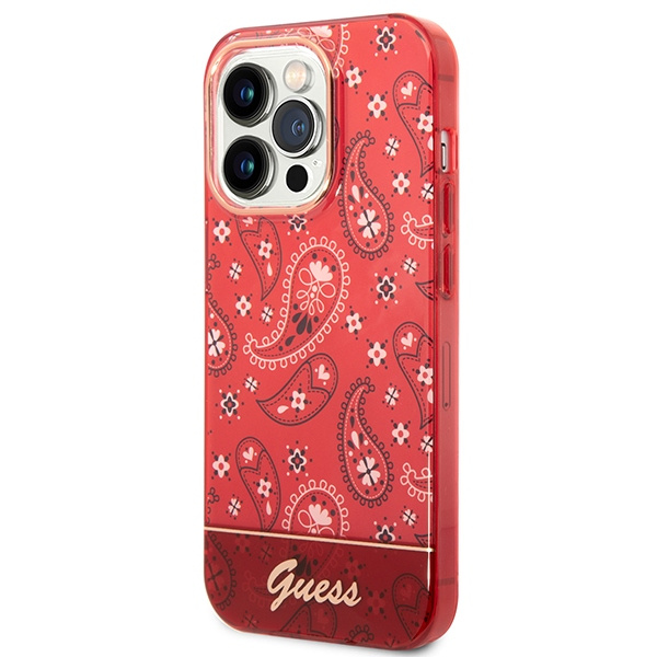 Etui Guess GUHCP14LHGBNHR Apple iPhone 14 Pro czerwony/red hardcase Bandana Paisley