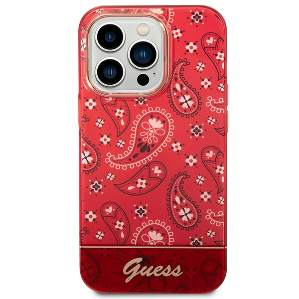 Etui Guess GUHCP14LHGBNHR Apple iPhone 14 Pro czerwony/red hardcase Bandana Paisley