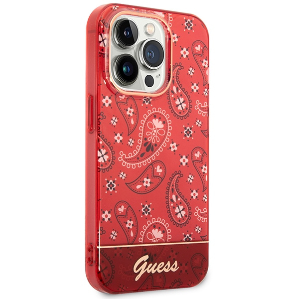Etui Guess GUHCP14LHGBNHR Apple iPhone 14 Pro czerwony/red hardcase Bandana Paisley