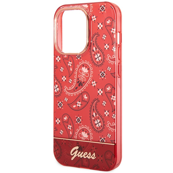 Etui Guess GUHCP14LHGBNHR Apple iPhone 14 Pro czerwony/red hardcase Bandana Paisley