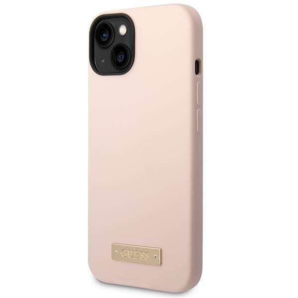 Etui Guess GUHMP14MSBPLP Apple iPhone 14 Plus / 15 Plus różowy/pink hard case Silicone Logo Plate Ma
