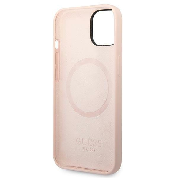 Etui Guess GUHMP14MSBPLP Apple iPhone 14 Plus / 15 Plus różowy/pink hard case Silicone Logo Plate Ma