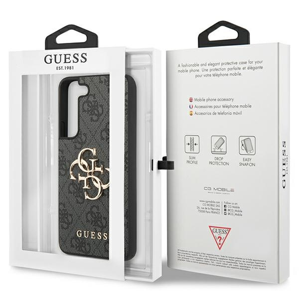Etui Guess GUHCS23S4GMGGR Samsung Galaxy S23 szary/grey hardcase 4G Big Metal Logo