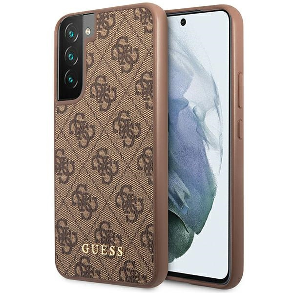 Etui Guess GUHCS23SG4GFBR Samsung Galaxy S23 brązowy/brown hard case 4G Metal Gold Logo