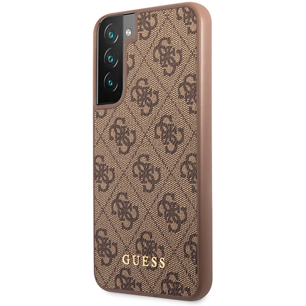 Etui Guess GUHCS23SG4GFBR Samsung Galaxy S23 brązowy/brown hard case 4G Metal Gold Logo