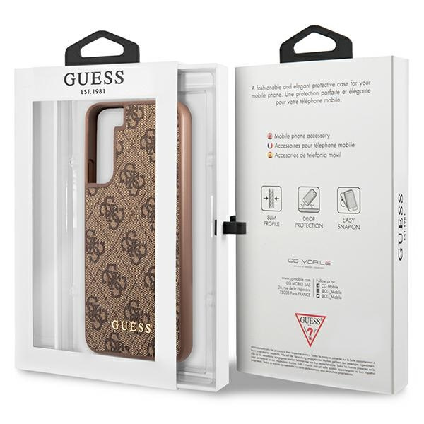 Etui Guess GUHCS23SG4GFBR Samsung Galaxy S23 brązowy/brown hard case 4G Metal Gold Logo