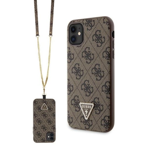 Etui Guess GUHCN61P4TDSCPW Apple iPhone 11/XR hardcase Crossbody 4G Metal Logo brązowy/brown