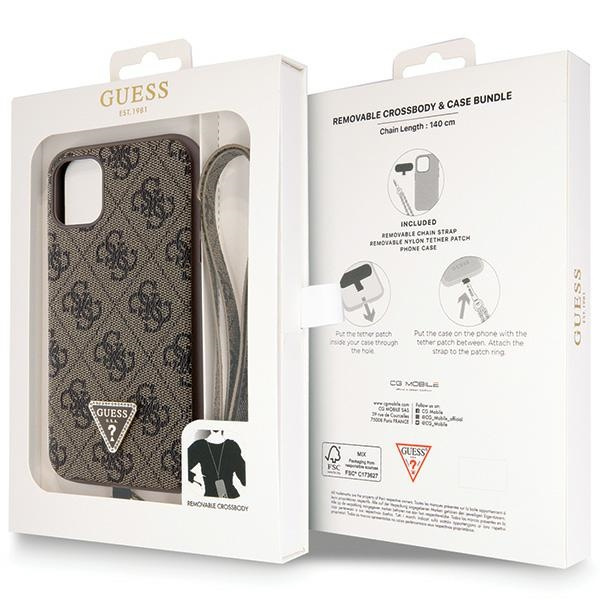 Etui Guess GUHCN61P4TDSCPW Apple iPhone 11/XR hardcase Crossbody 4G Metal Logo brązowy/brown