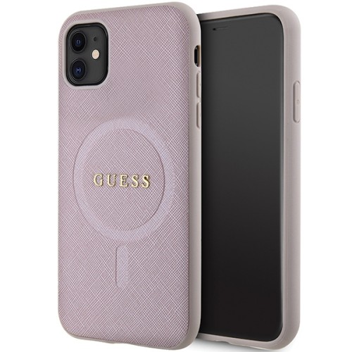 Etui Guess GUHMN61PSAHMCP Apple iPhone 11/XR hardcase Saffiano MagSafe różowy/pink