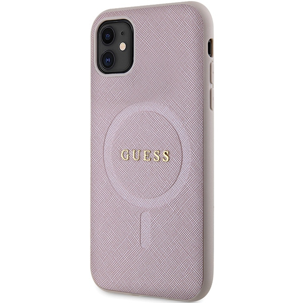 Etui Guess GUHMN61PSAHMCP Apple iPhone 11/XR hardcase Saffiano MagSafe różowy/pink
