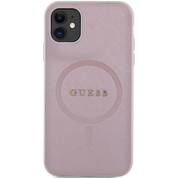 Etui Guess GUHMN61PSAHMCP Apple iPhone 11/XR hardcase Saffiano MagSafe różowy/pink