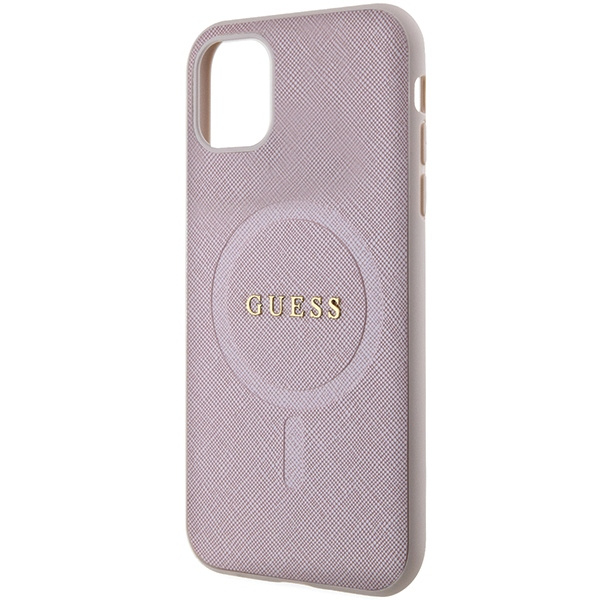 Etui Guess GUHMN61PSAHMCP Apple iPhone 11/XR hardcase Saffiano MagSafe różowy/pink