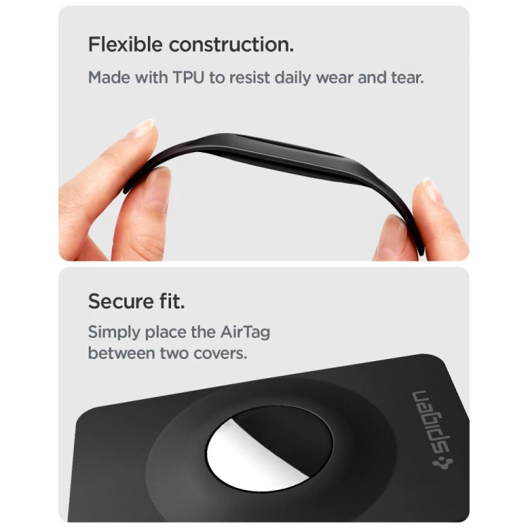 Uchwyt na AirTaga Spigen AirFit 2 do Apple AirTag 1 / 2 Black [2 PACK]