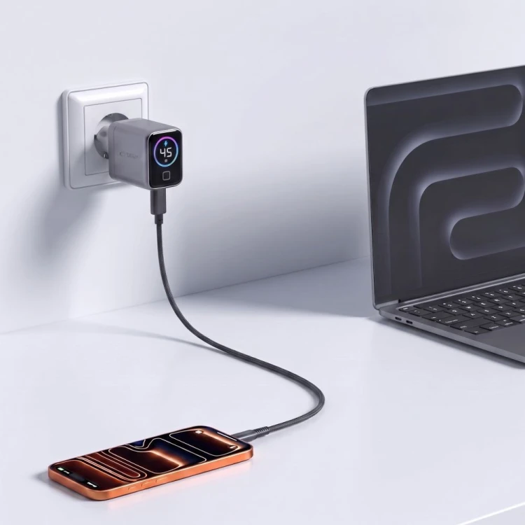 Ładowarka sieciowa Tech-Protect PowerVision NC45W-GaN USB-C Network Charger PD 45W Dark Grey