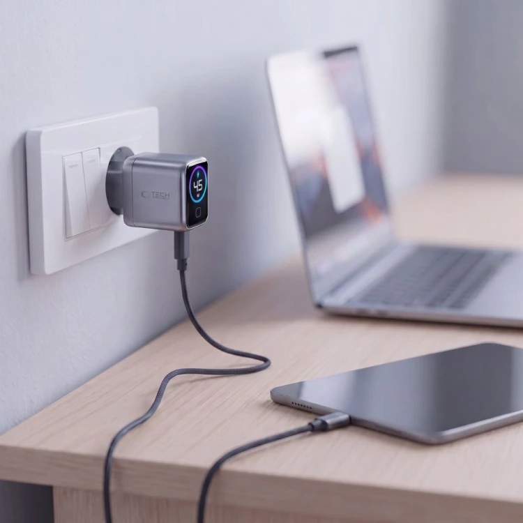 Ładowarka sieciowa Tech-Protect PowerVision NC45W-GaN USB-C Network Charger PD 45W Dark Grey