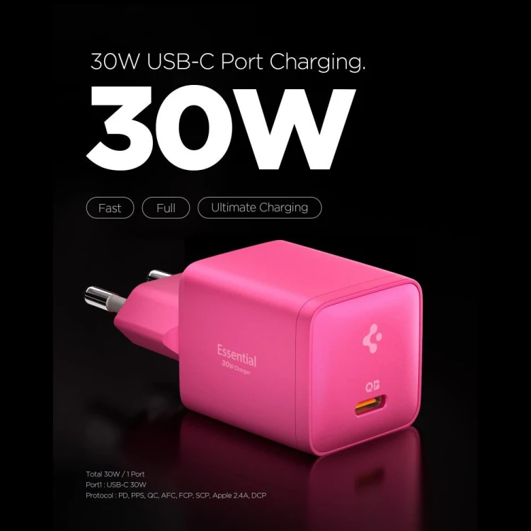 Ładowarka sieciowa Spigen EE301EU-GAN Essential USB-C Network Charger 30W Pink