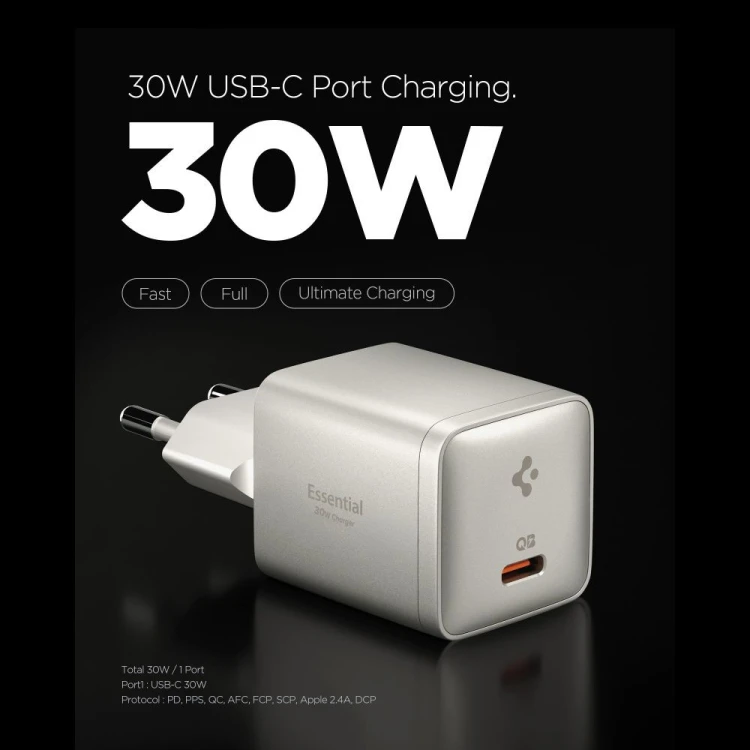 Ładowarka sieciowa Spigen EE301EU-GAN Essential USB-C Network Charger 30W Natural Titanium
