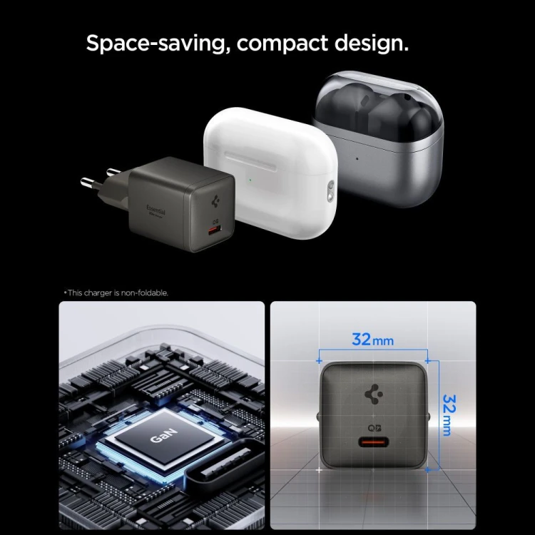 Ładowarka sieciowa Spigen EE301EU-GAN Essential USB-C Network Charger 30W Gunmetal