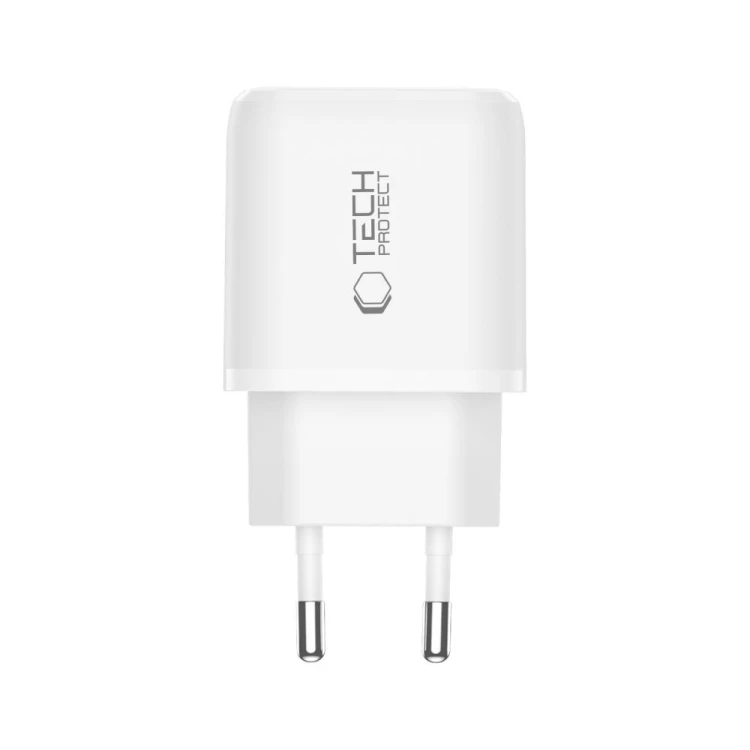 Ładowarka sieciowa Tech-Protect NCA65W-GAN USB-A, USB-C Network Charger PD 65W / QC3.0 White