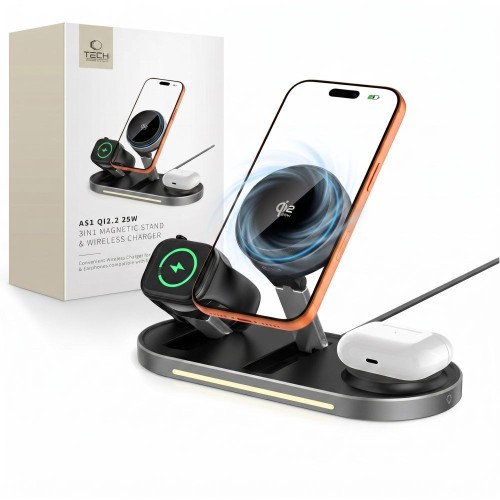 Ładowarka indukcyjna Tech-Protect A51 Arcticboost 3in1 Magnetic MagSafe Wireless Charger 25w Qi2.2 B